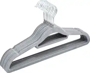 IDEENWELT Beflockte Kleiderbügel 10er-Set grau