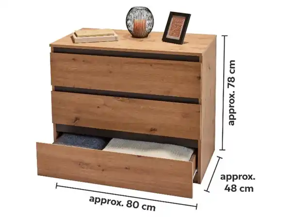 Bild 3 von LIVARNO® Kommode 3 Schubladen Genf Eiche Artisan