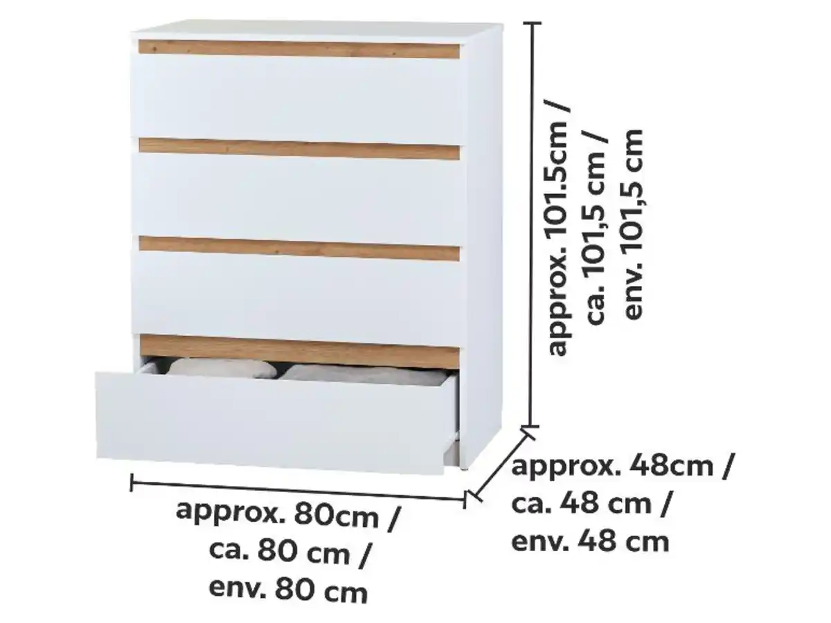 Bild 3 von LIVARNO® Kommode 4 Schubladen Genf mit Wechselblende