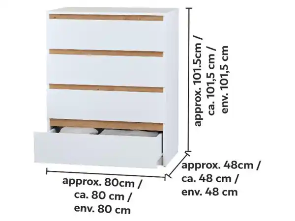 Bild 3 von LIVARNO® Kommode 4 Schubladen Genf mit Wechselblende