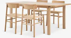 MEJLSKOV L180 Tisch Eiche natur + 4 ISLEV ohne Armlehne E