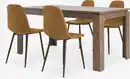 Bild 1 von VEDDE L160 Tisch Wildeiche dunkel + 4 JONSTRUP curry