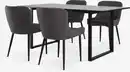 Bild 1 von MOSELUND L180 Tisch Keramik + 4 PEBRINGE grau/schwarz