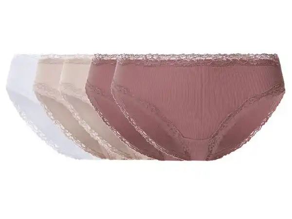 Bild 2 von esmara® Damen Gerippte Slips mit Spitze, 5 Stück