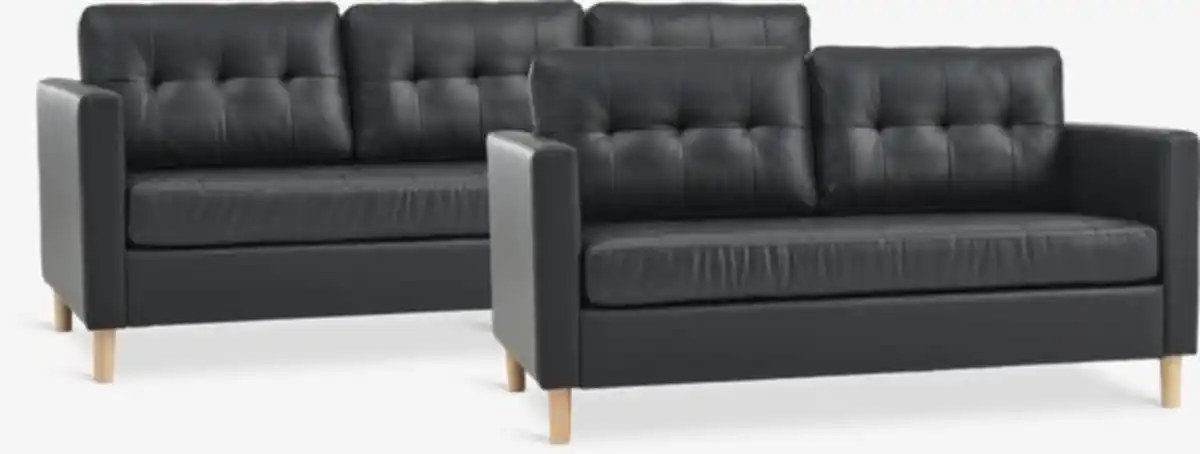 Bild 1 von Sitzgruppe FALSLEV 2 Stück schwarz Kunstleder