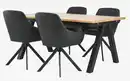 Bild 1 von SANDBY L160 Tisch Eiche natur + 4 ROSTRUP Stühle schwarz