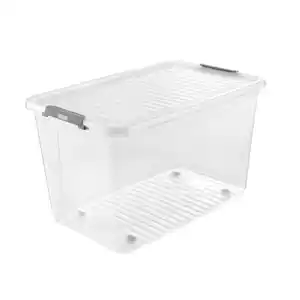 Clipbox »Leo«, 56 L, mit Rollen, transparent