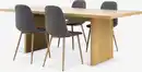 Bild 1 von MUNKEBY L220 Tisch Eiche warm + 4 JONSTRUP Stühle asphalt