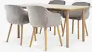 Bild 1 von ALSTED L160 Tisch Eiche natur + 4 ADSLEV Stühle grau Samt