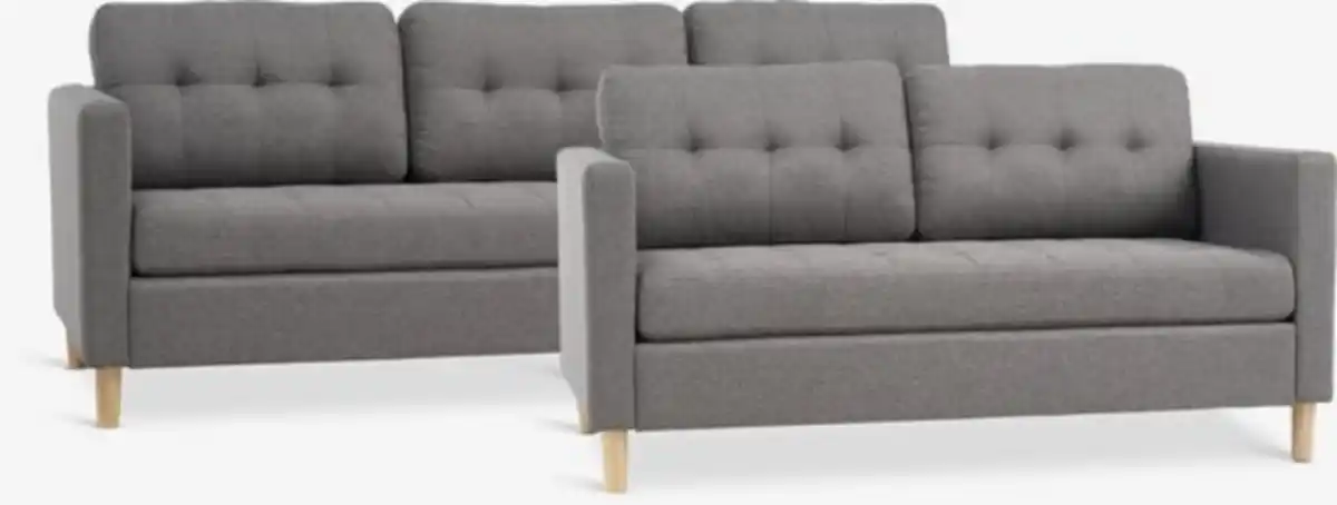 Bild 1 von Sitzgruppe FALSLEV 2 Stück grau Stoff