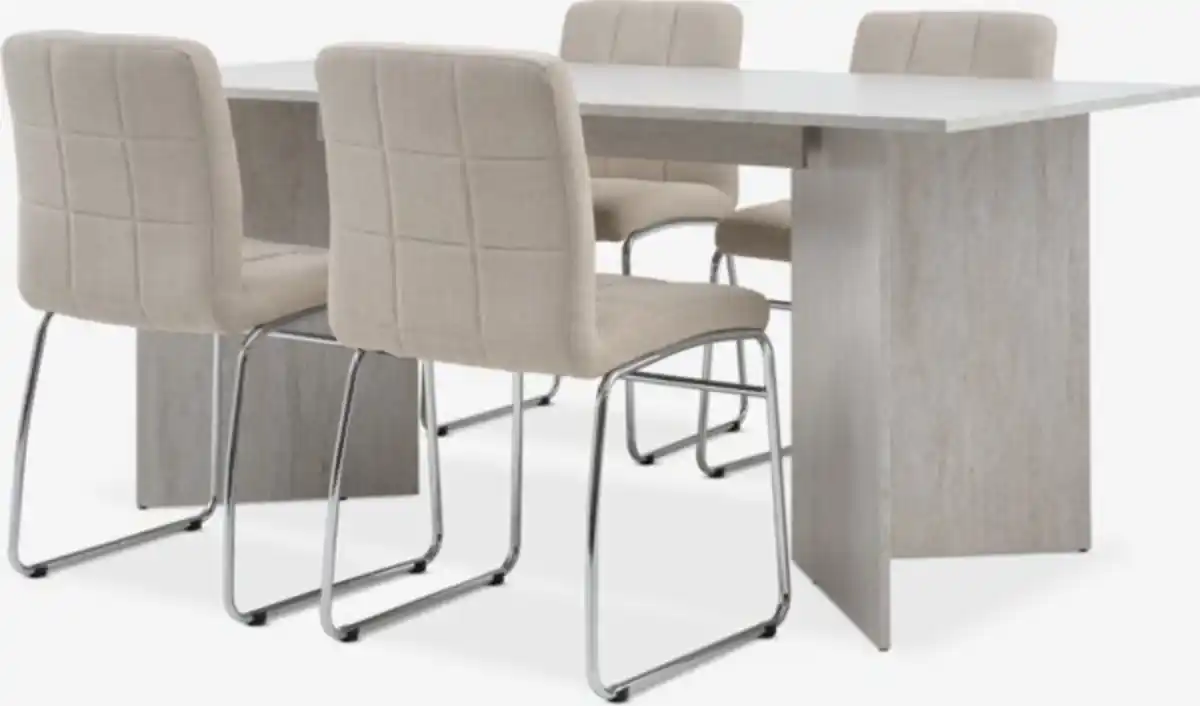 Bild 1 von KRONDAL L180 Tisch Travertin + 4 HAMMEL Stühle beige