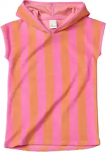 ALANA Badeshirt mit Ringel-Muster & Kapuze, pink & orange, Gr. 110/116, 1 St