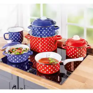 Casa Royale Emaille-Kochtopf "Dots"