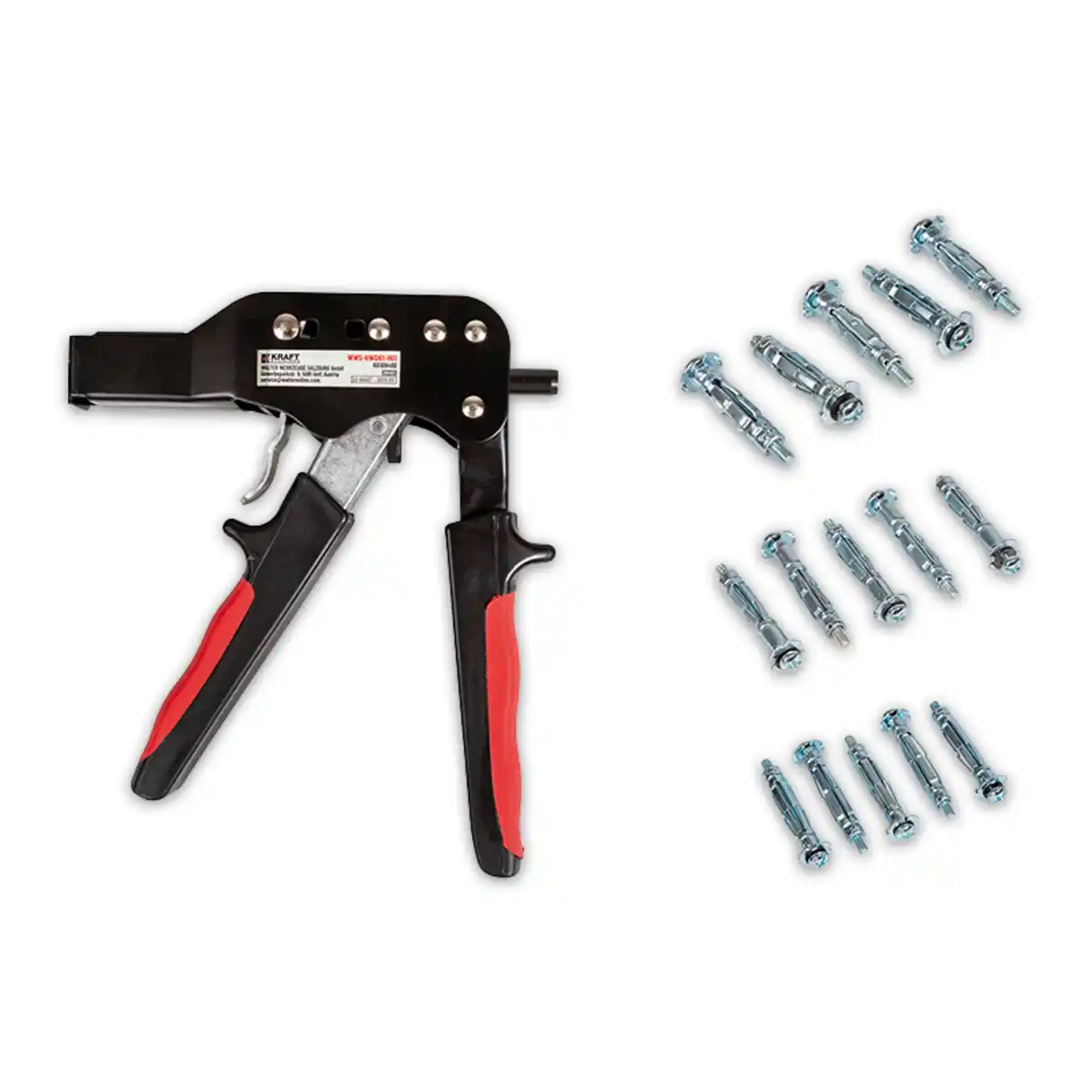 Bild 1 von Kraft Werkzeuge Metall Hohlraum-Dübelset 61-tlg.