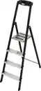 Bild 1 von Safety Stehleiter 4 Stufen mit Ablage Aluminium 2,85 m chrom/mattschwarz