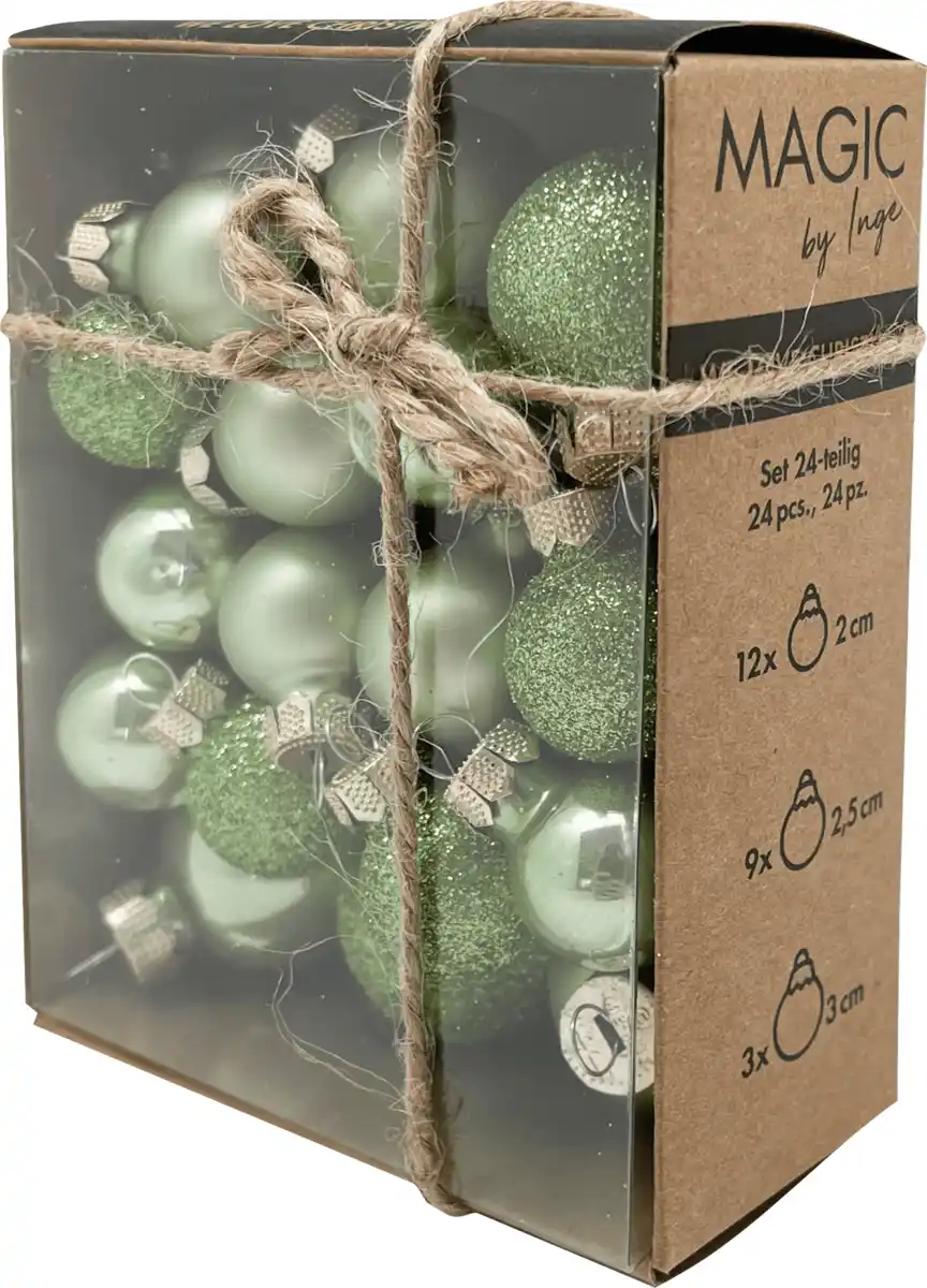 Bild 1 von Dekorieren & Einrichten Kugel aus Glas, mild sage, mini (3 Größen), 24 St