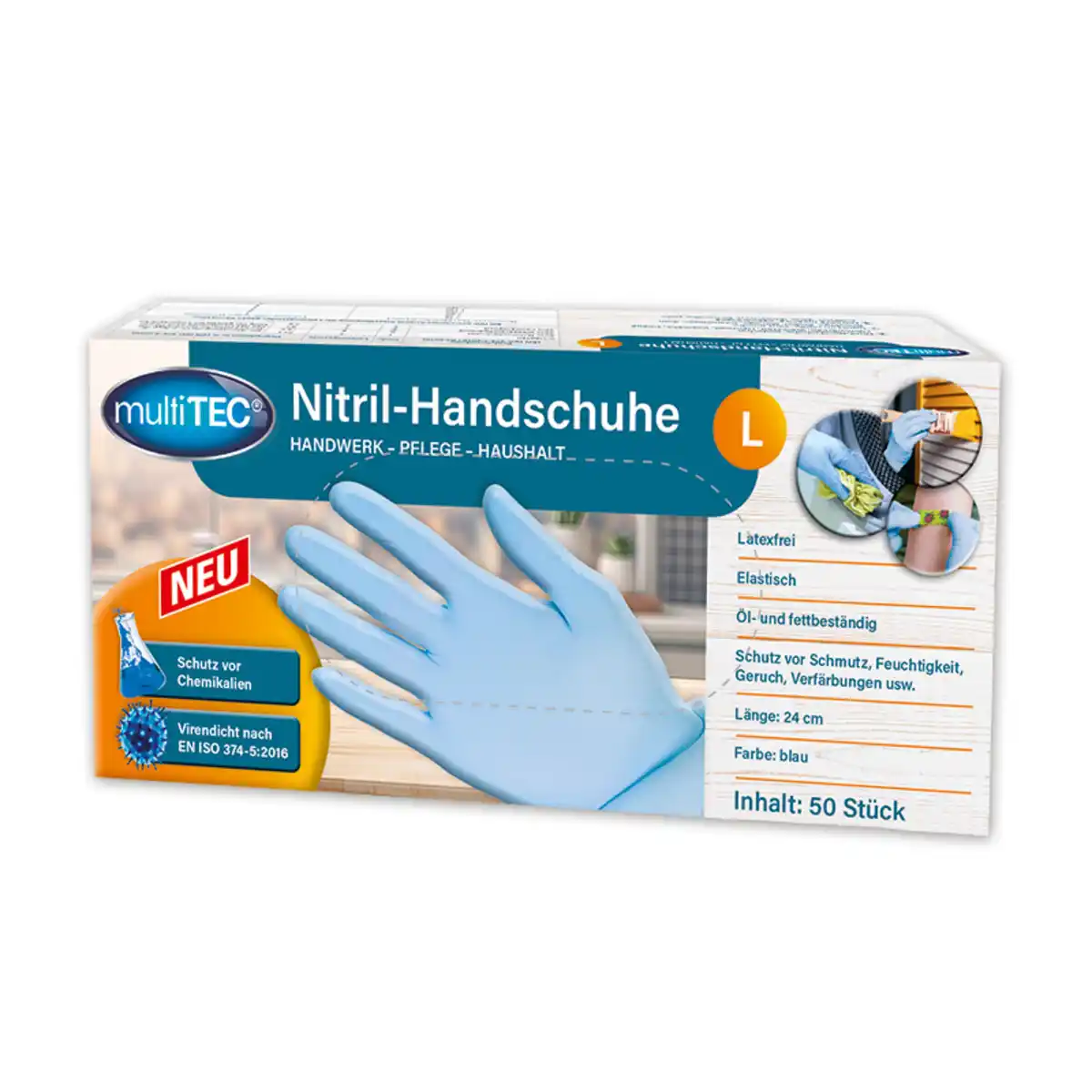 Bild 1 von Multitec Puderfreie Nitril-Handschuhe 50er