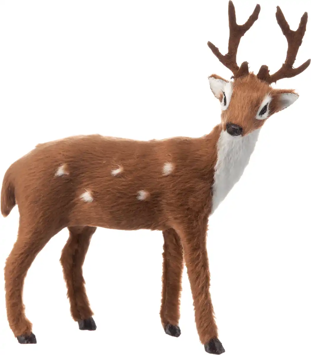 Bild 1 von Dekorieren & Einrichten Hirsch mit Geweih (15,5 cm), naturgetreu, braun, 1 St