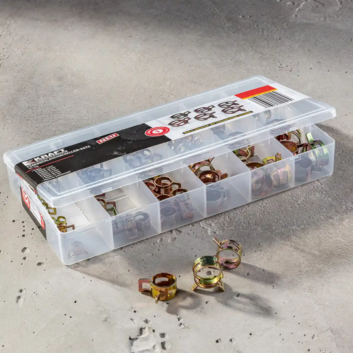 Bild 1 von Kraft Werkzeuge Federschlauchschellen-Satz 73-tlg.