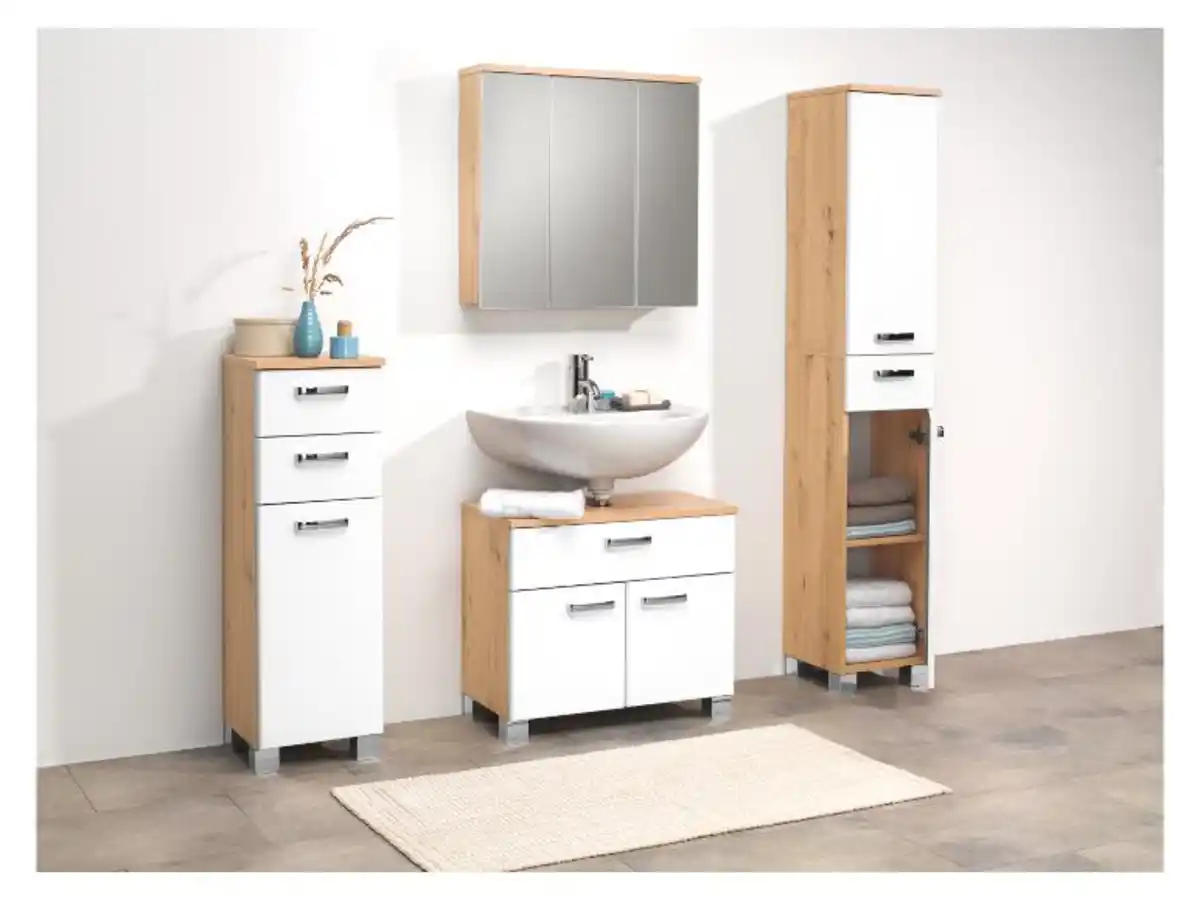 Bild 2 von LIVARNO home Seitenschrank »Palermo«, weiß/Korpus Eiche-Artisan