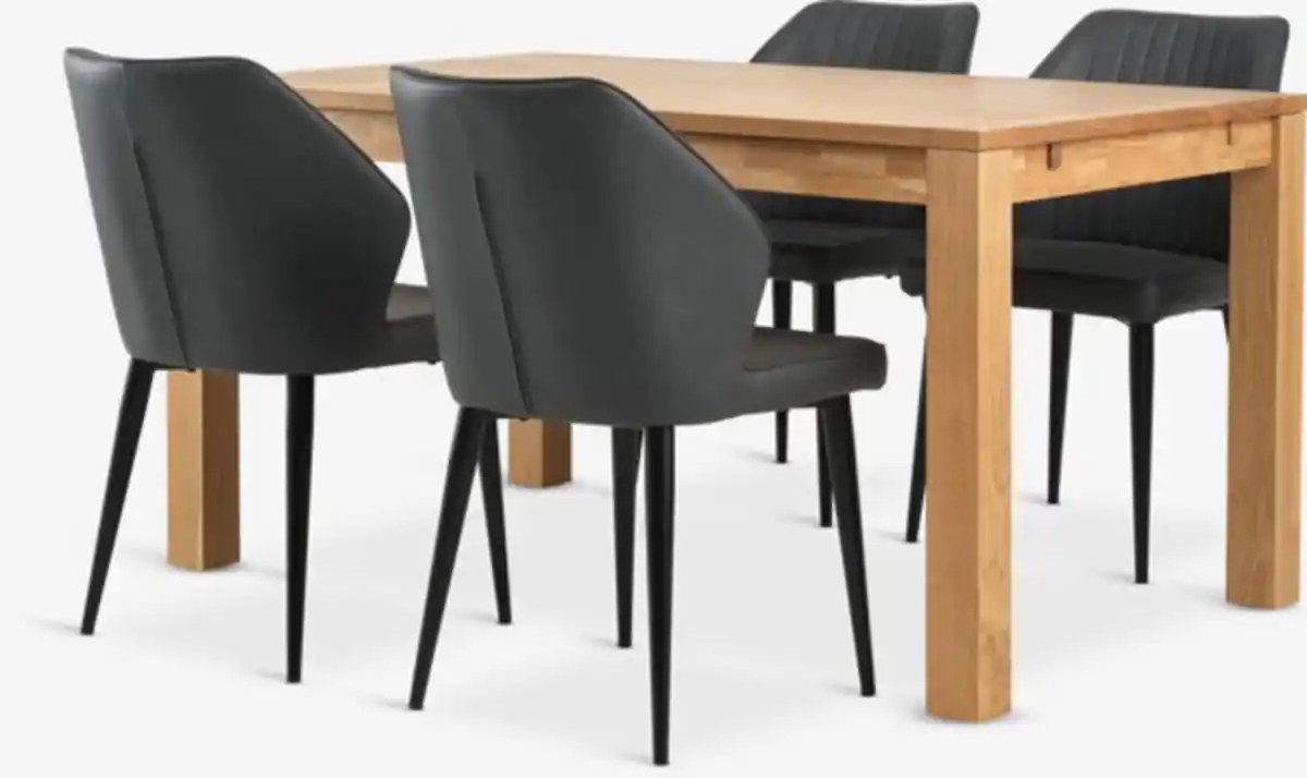 Bild 1 von HAGE L150 Tisch Eiche natur + 4 LUNDERSKOV Stühle anthrazit