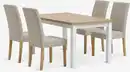 Bild 1 von MARKSKEL L150/193 Tisch weiß/Eiche + 4 TUREBY Stühle beige