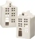 Bild 1 von Dekorieren & Einrichten Windlicht aus Keramik, Giebelhaus, weiß-matt, 1 St