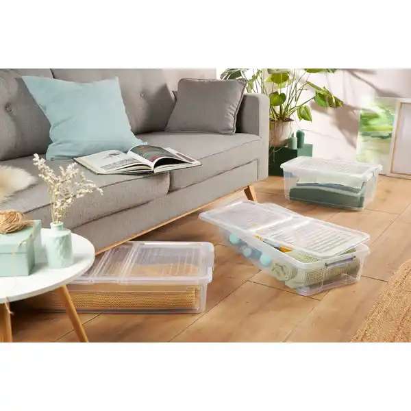 Bild 3 von Clipbox »Leo«, 56 L, mit Rollen, transparent