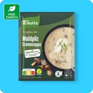 KNORR®  Feinschmeckersuppe, Waldpilz-Creme- oder Blumenkohl-Broccoli-Suppe
