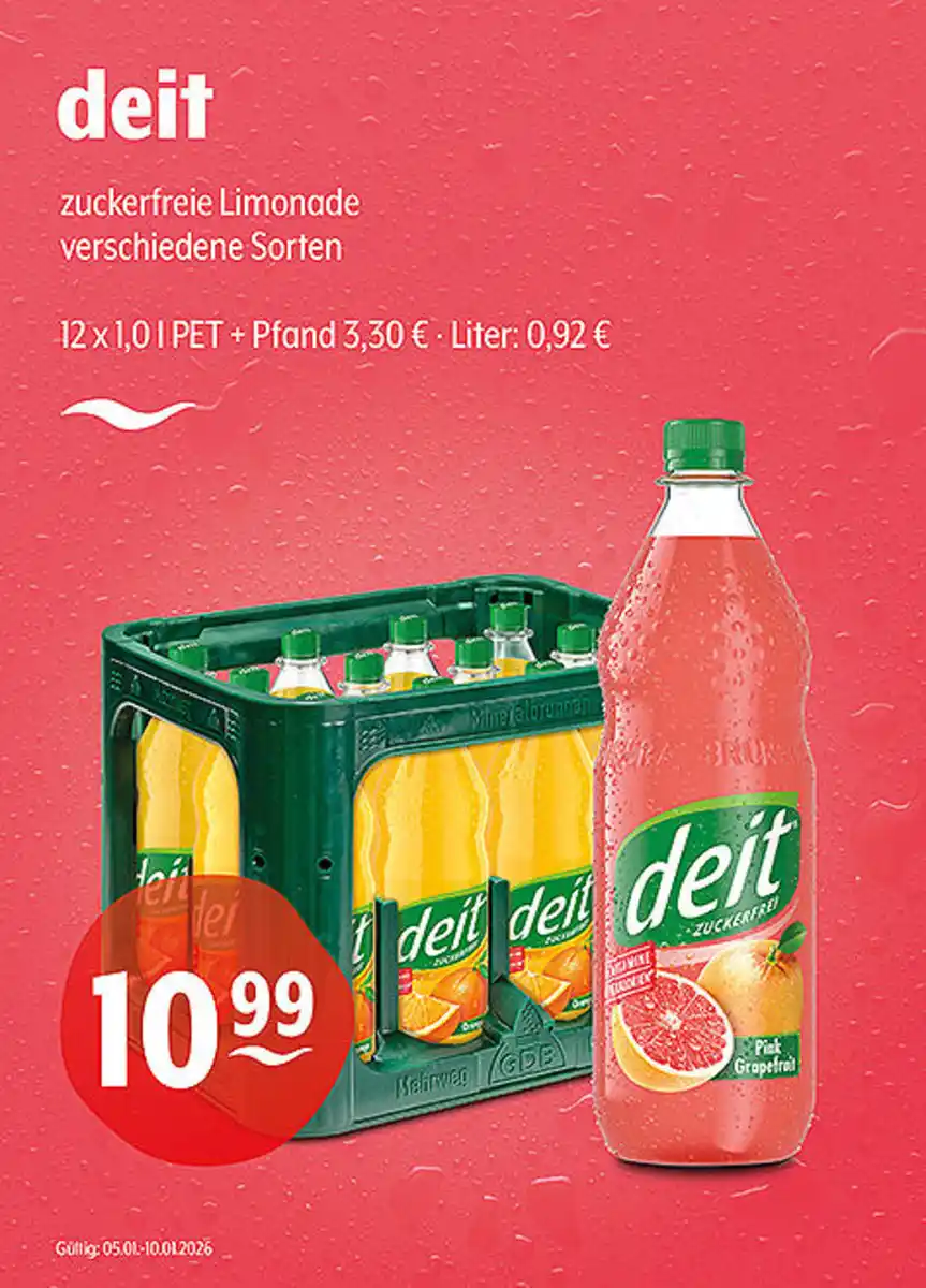 Bild 1 von deit zuckerfreie Limonade verschiedene Sorten