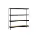 Bild 1 von SCHULTE Regalwelt Schwerlast-Steckregal mit 4 Böden à 200 kg Traglast, schwarz 180 x 180 x 40 cm