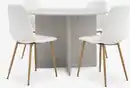 Bild 1 von KRONDAL Ø110 Tisch Travertin + 4 JONSTRUP Stühle weiß