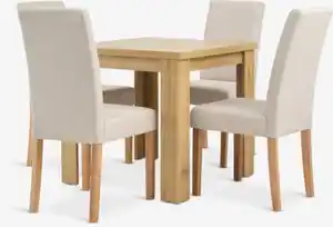JUNGEN L80/160 Tisch Eiche warm + 4 TUREBY Stühle beige
