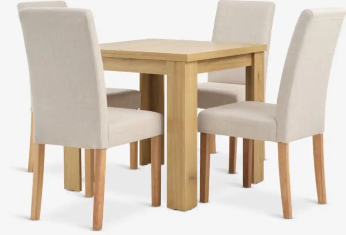 Bild 1 von JUNGEN L80/160 Tisch Eiche warm + 4 TUREBY Stühle beige