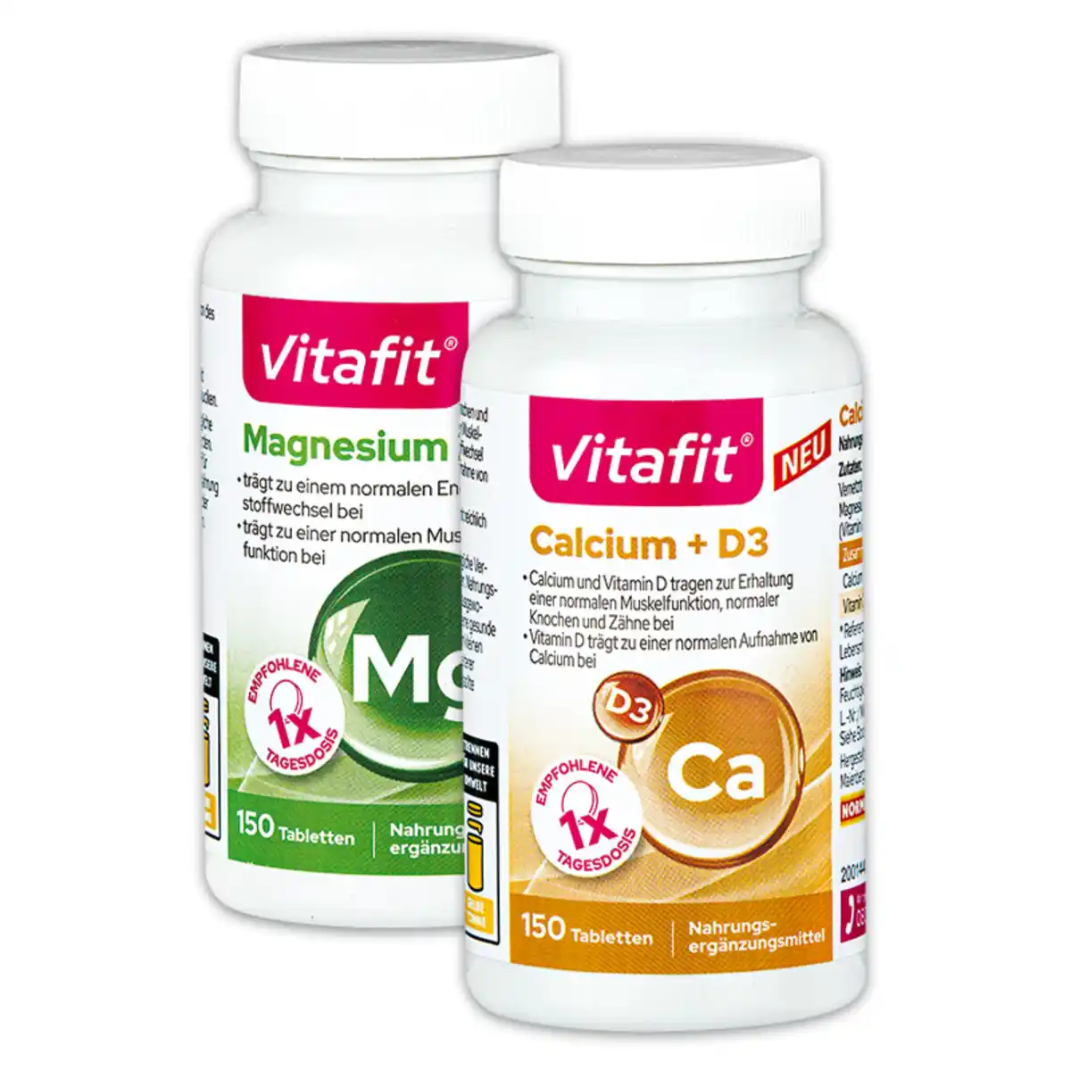Bild 1 von Vitafit Magnesium 250 / Calcium + D3 Tabletten