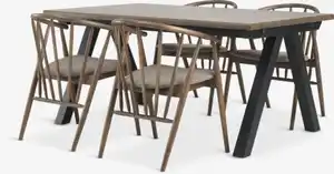 SANDBY L160 Tisch Eiche dunkel + 4 LYKSBORG eiche
