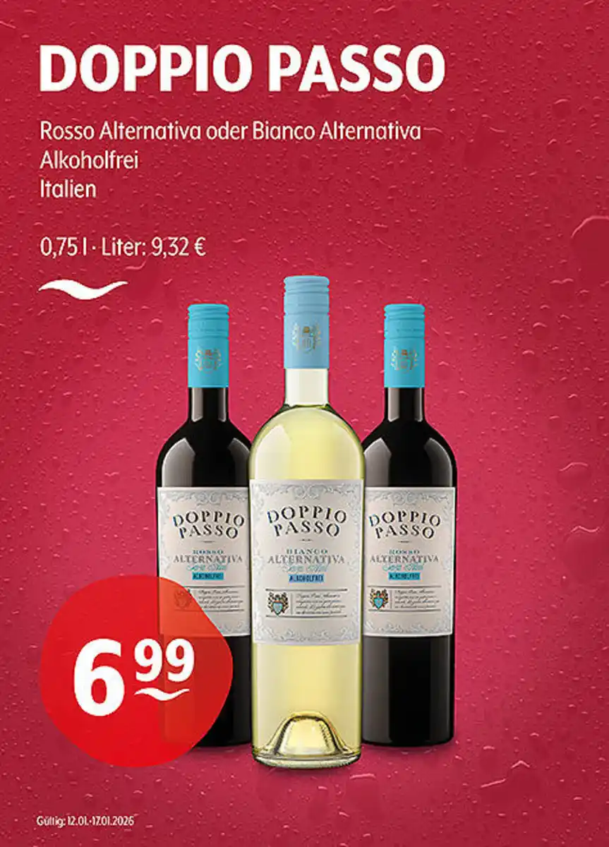 Bild 1 von DOPPIO PASSO Rosso Alternativa oder Bianco Alternativa Alkoholfrei Italien