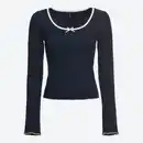 Bild 2 von Damen-Langarmshirt mit gewelltem Saum