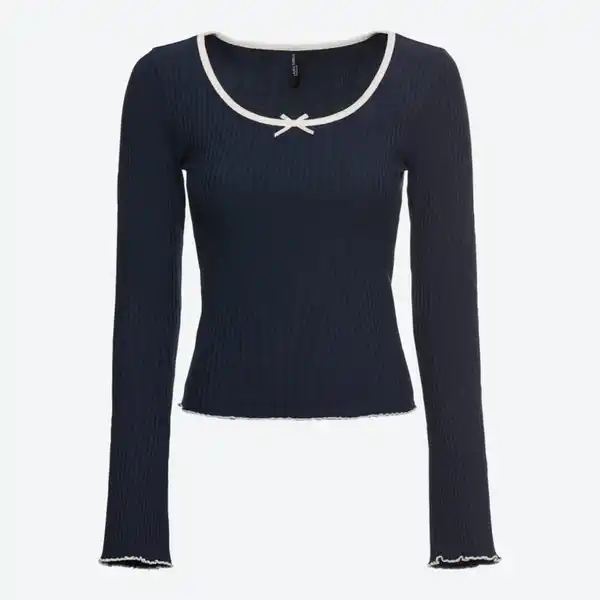 Bild 2 von Damen-Langarmshirt mit gewelltem Saum