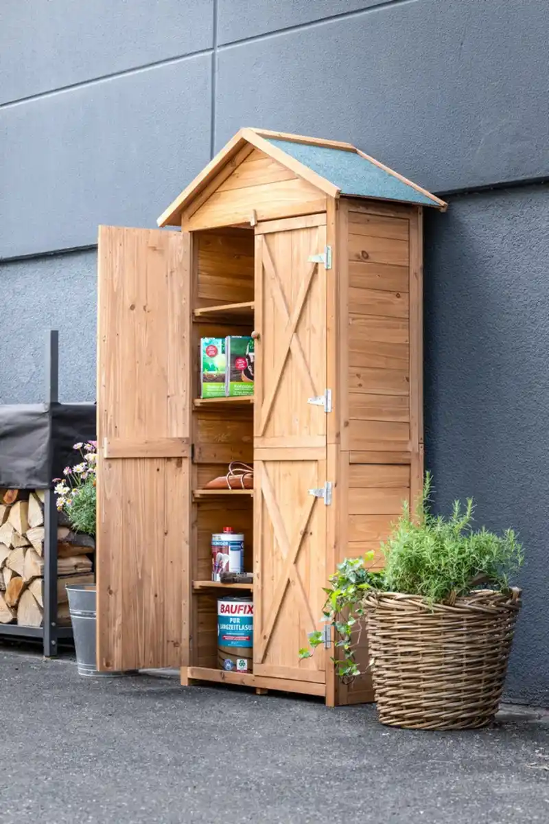 Bild 2 von Werkzeugschrank aus Holz, ca. 88 x 45,5 x 168 cm - Braun