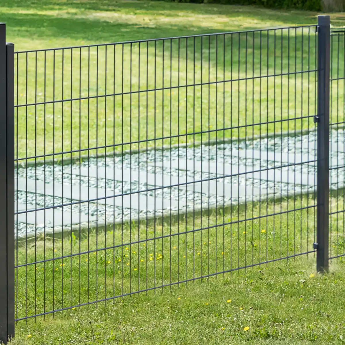 Bild 2 von Doppelstabmattenzaun Komplett-Set, ca. 103 cm x 10 m - Anthrazit