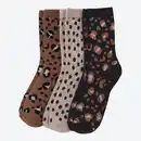 Bild 1 von Damen-Socken mit Leo-Muster, 3er-Pack