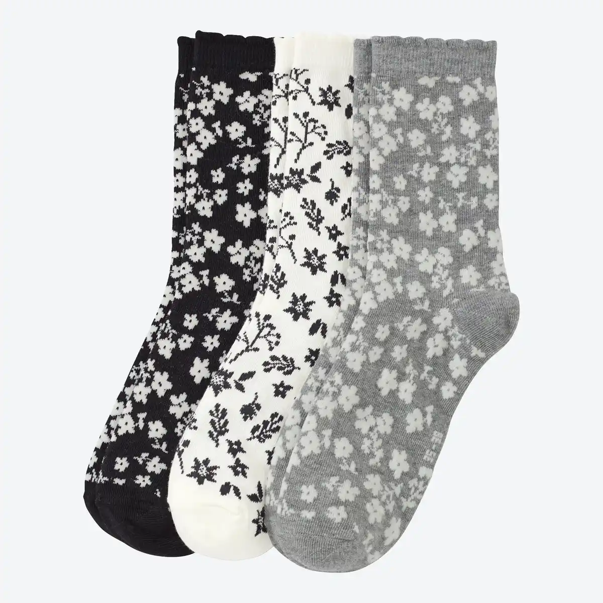 Bild 1 von Damen-Socken mit Blumen-Muster, 3er-Pack