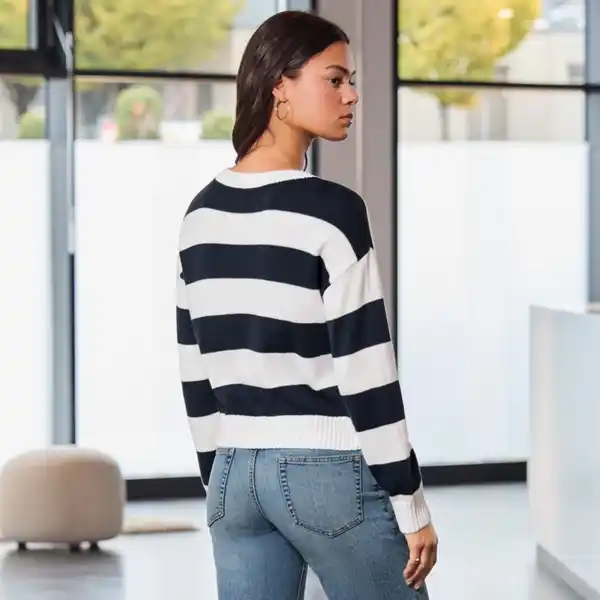 Bild 4 von Damen-Pullover mit Blockstreifen