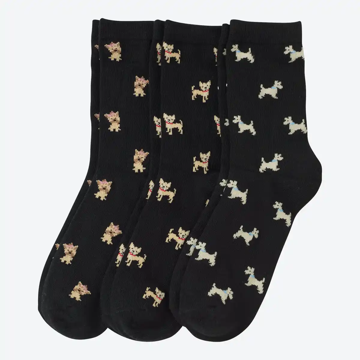 Bild 1 von Damen-Socken mit Hunde-Motiv, 3er-Pack