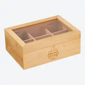 Teebox mit 6 Fächern, ca. 23x16x9 cm