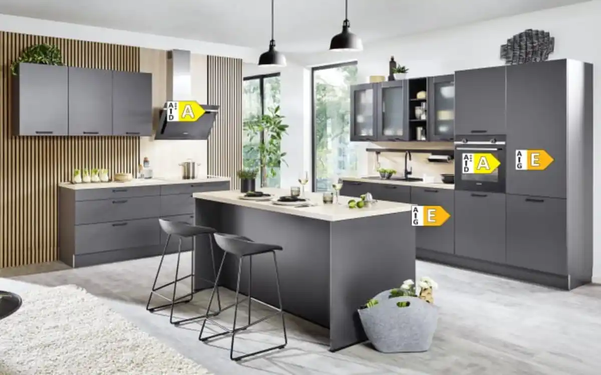 Bild 4 von Impressa - Einbauküche Uno, graphit, inkl. AEG Elektrogeräte