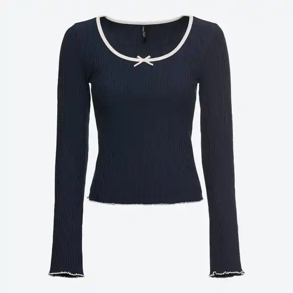 Bild 3 von Damen-Langarmshirt mit gewelltem Saum