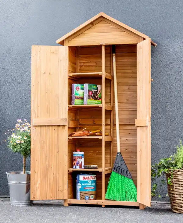 Bild 4 von Werkzeugschrank aus Holz, ca. 88 x 45,5 x 168 cm - Braun