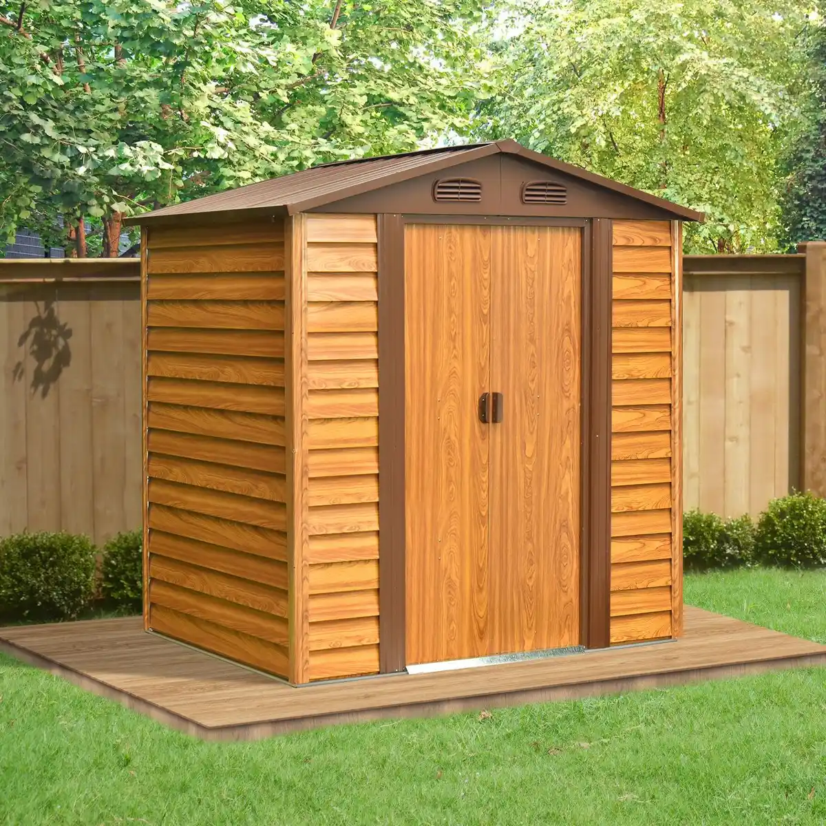 Bild 2 von Metallgerätehaus "Sherwood", ca. 152 x 193 x 203 cm - Braun